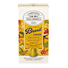 10557 Кофе Бразилия Сантос натуральный жареный молотый в карт.пачке капсулы 10х5,2г